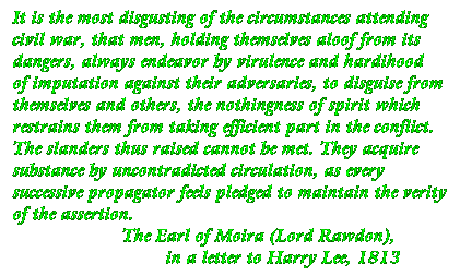 Rawdon commenting on civil war