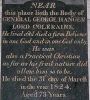 George Hanger's memorial