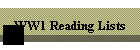 WW1 Reading Lists