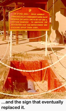 The sign by the pipe