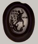 Intaglio Gemstone with Saint Theodore Teron Slaying a Multiheaded Dragon Byzantine c