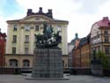 outdoor copy of the St George and the Dragon group in the Cathedral of Saint Nicholas Stockholm