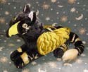 Plush gold striped black griffon by Alicia Hamm 