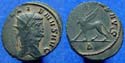 Griffin coin of the Roman emperor Gallienus