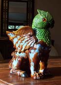 Majolica Parrot-Hippogriff note the hoofsbriimage courtesy Sandra in Englandi