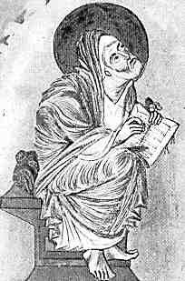 St John with waxed tablet