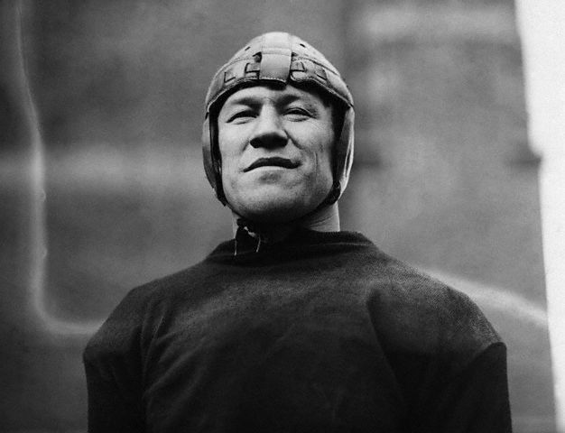 Native Americans - Jim Thorpe In Football Gear. James Thorpe (1888-1953), athlete, shown in his football gear. 