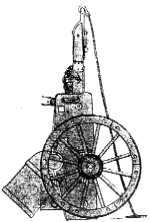 Turned on its nose and wheels removed