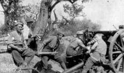 E gun of 2nd Bty in action