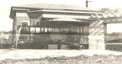 Camouflaged gun position