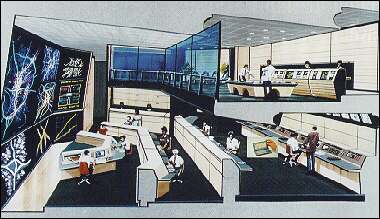 A drawing of the Atlanta transportation management center.