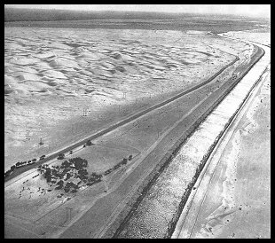 Sand Hills road and canal station, 1961.