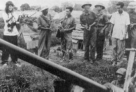 Vietnam War - What part did Jane Fonda Play? Jane Fonda applauding an NVA anti-aircraft gun crew. These guns were used to shoot down American planes and contributed to the deaths of American Airmen.